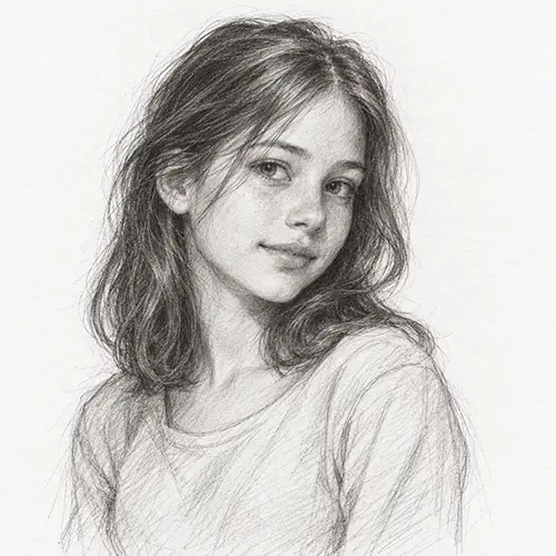Pencil portrait sketch